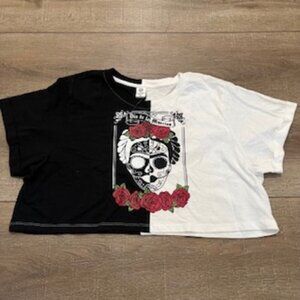 La Luna‎ Dia De Los Muertos Color Block Skull T-shirt Women’s Sz XL